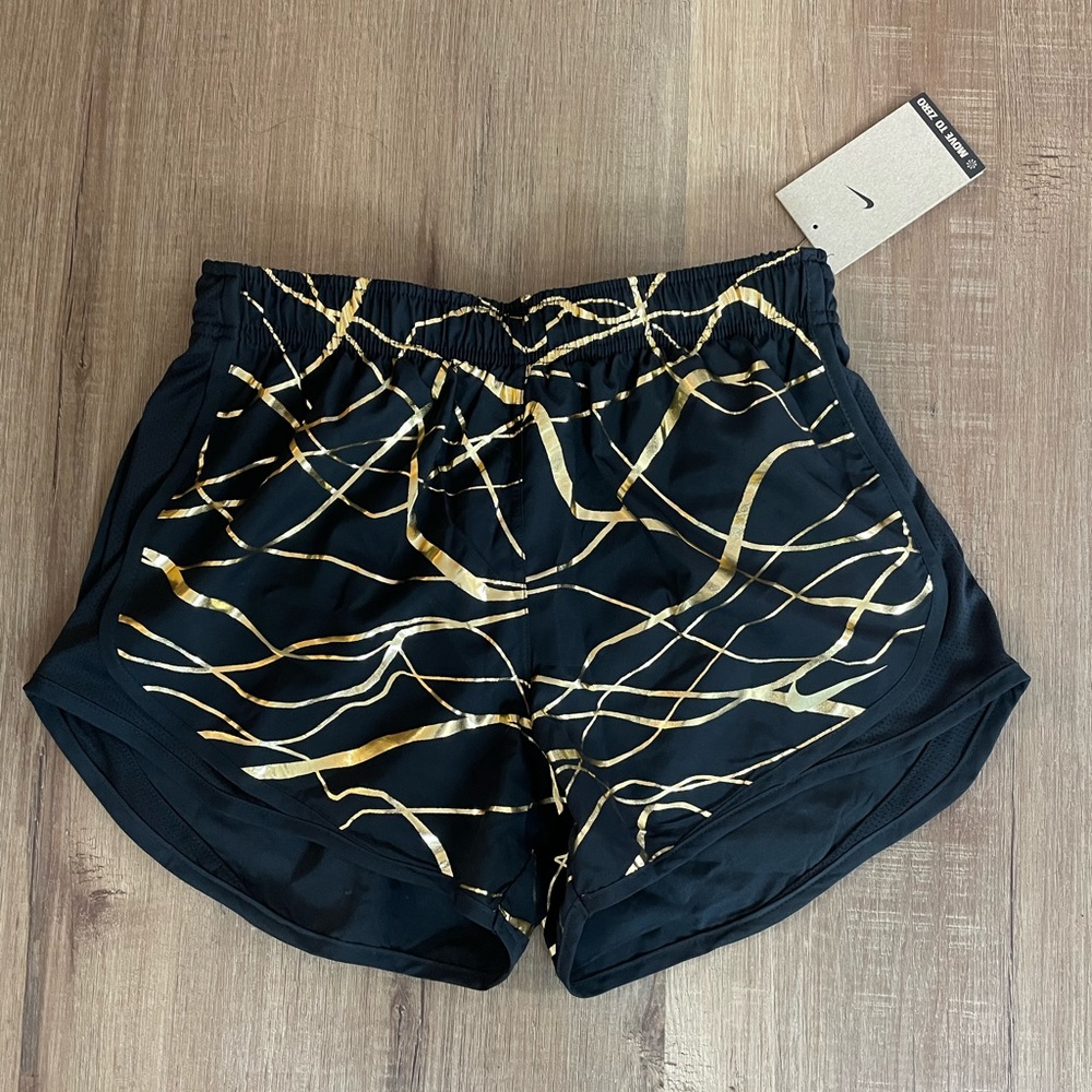 Nike Running Black and Gold Running Shorts NWT.